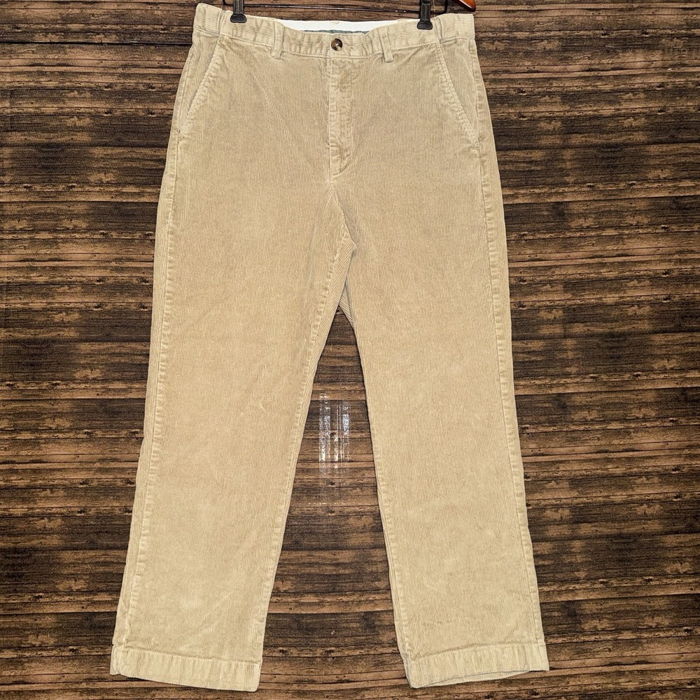 Vintage L.L. Bean Comfort Waist Corduroy Pants Tan Beige 34x29